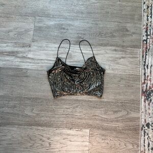 Divided Brown Snake Print Camisole